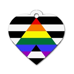 Straight Ally Flag Dog Tag Heart (one Side) by Valentinaart