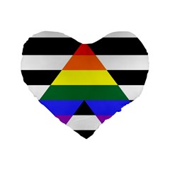 Straight Ally Flag Standard 16  Premium Heart Shape Cushions by Valentinaart