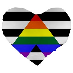 Straight Ally Flag Large 19  Premium Heart Shape Cushions by Valentinaart