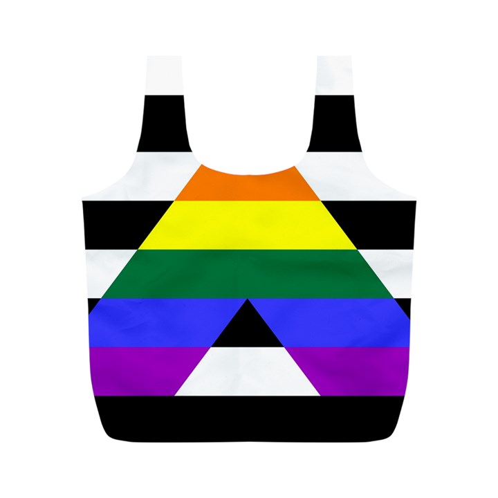 Straight Ally flag Full Print Recycle Bags (M) 