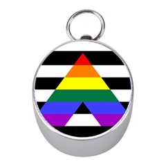 Straight Ally Flag Mini Silver Compasses