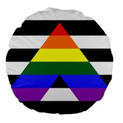 Straight Ally Flag Large 18  Premium Flano Round Cushions by Valentinaart