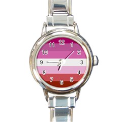 Lesbian Pride Flag Round Italian Charm Watch by Valentinaart