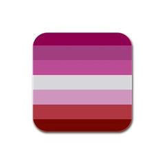 Lesbian Pride Flag Rubber Square Coaster (4 Pack)  by Valentinaart