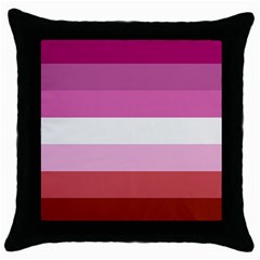 Lesbian Pride Flag Throw Pillow Case (black) by Valentinaart