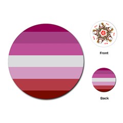 Lesbian Pride Flag Playing Cards (round)  by Valentinaart