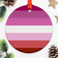 Lesbian Pride Flag Round Ornament (two Sides) by Valentinaart