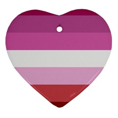 Lesbian Pride Flag Heart Ornament (two Sides) by Valentinaart