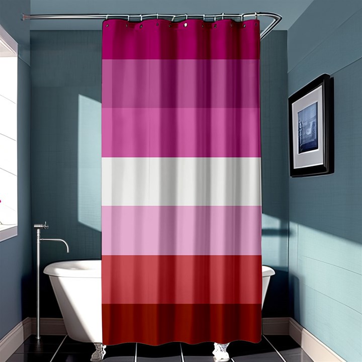 Lesbian Pride Flag Shower Curtain 36  x 72  (Stall) 