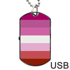 Lesbian Pride Flag Dog Tag Usb Flash (two Sides) by Valentinaart