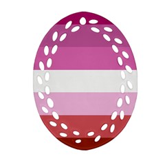 Lesbian Pride Flag Oval Filigree Ornament (two Sides) by Valentinaart