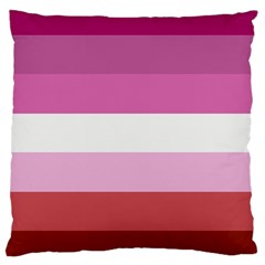 Lesbian Pride Flag Large Cushion Case (two Sides) by Valentinaart