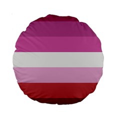 Lesbian Pride Flag Standard 15  Premium Round Cushions by Valentinaart