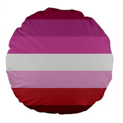 Lesbian Pride Flag Large 18  Premium Round Cushions by Valentinaart