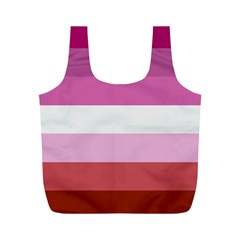 Lesbian Pride Flag Full Print Recycle Bags (m)  by Valentinaart