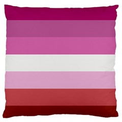 Lesbian Pride Flag Large Flano Cushion Case (two Sides) by Valentinaart