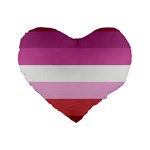 Lesbian Pride Flag Standard 16  Premium Flano Heart Shape Cushions Front