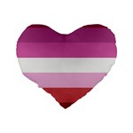 Lesbian Pride Flag Standard 16  Premium Flano Heart Shape Cushions Back