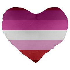 Lesbian Pride Flag Large 19  Premium Flano Heart Shape Cushions by Valentinaart