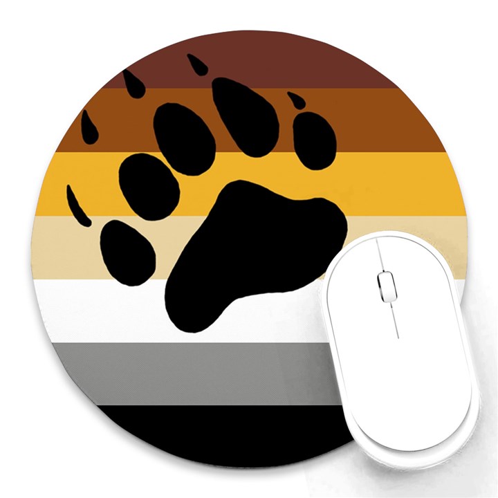 Bear Pride Flag Round Mousepads