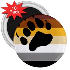 Bear Pride Flag 3  Magnets (10 Pack)  by Valentinaart