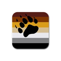 Bear Pride Flag Rubber Square Coaster (4 Pack)  by Valentinaart