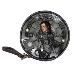 Steampunk, Steampunk Lady, Clocks And Gears In Silver Classic 20-cd Wallets by FantasyWorld7