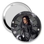 Steampunk, Steampunk Lady, Clocks And Gears In Silver 3  Handbag Mirrors Front