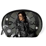 Steampunk, Steampunk Lady, Clocks And Gears In Silver Accessory Pouches (Large)  Back