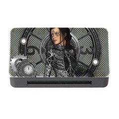 Steampunk, Steampunk Lady, Clocks And Gears In Silver Memory Card Reader With Cf by FantasyWorld7