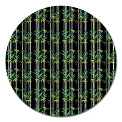 Bamboo Pattern Magnet 5  (round) by ValentinaDesign