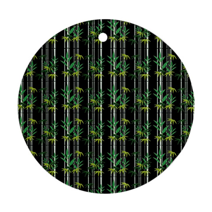 Bamboo pattern Round Ornament (Two Sides)