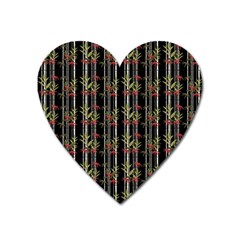 Bamboo Pattern Heart Magnet by ValentinaDesign