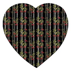 Bamboo Pattern Jigsaw Puzzle (heart) by ValentinaDesign