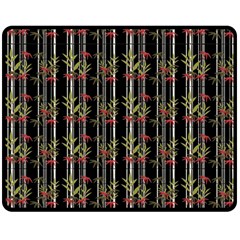 Bamboo Pattern Double Sided Fleece Blanket (medium)  by ValentinaDesign