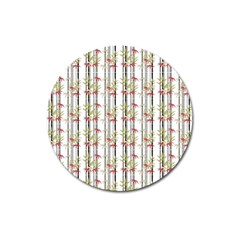 Bamboo Pattern Magnet 3  (round) by ValentinaDesign