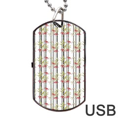 Bamboo Pattern Dog Tag Usb Flash (one Side) by ValentinaDesign