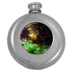 Space Colors Round Hip Flask (5 Oz) by ValentinaDesign