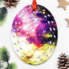 Space Colors Oval Filigree Ornament (two Sides)