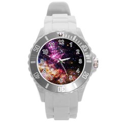 Space Colors Round Plastic Sport Watch (l) by ValentinaDesign