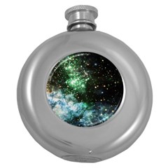 Space Colors Round Hip Flask (5 Oz) by ValentinaDesign