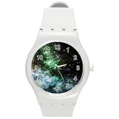 Space Colors Round Plastic Sport Watch (m) by ValentinaDesign