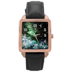 Space Colors Rose Gold Leather Watch 