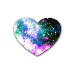 Space Colors Rubber Coaster (heart)  by ValentinaDesign