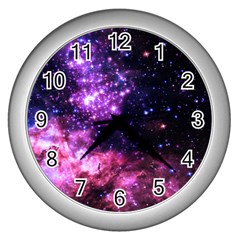 Space Colors Wall Clocks (silver)  by ValentinaDesign