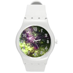 Space Colors Round Plastic Sport Watch (m) by ValentinaDesign