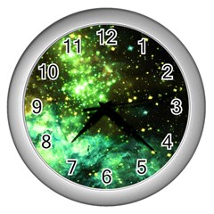 Space Colors Wall Clocks (silver)  by ValentinaDesign