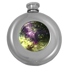 Space Colors Round Hip Flask (5 Oz) by ValentinaDesign