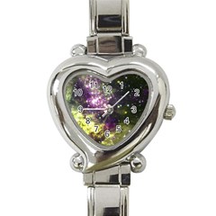 Space Colors Heart Italian Charm Watch by ValentinaDesign