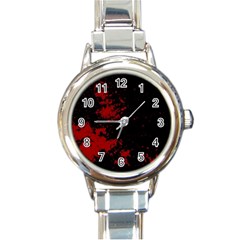 Space Colors Round Italian Charm Watch by ValentinaDesign